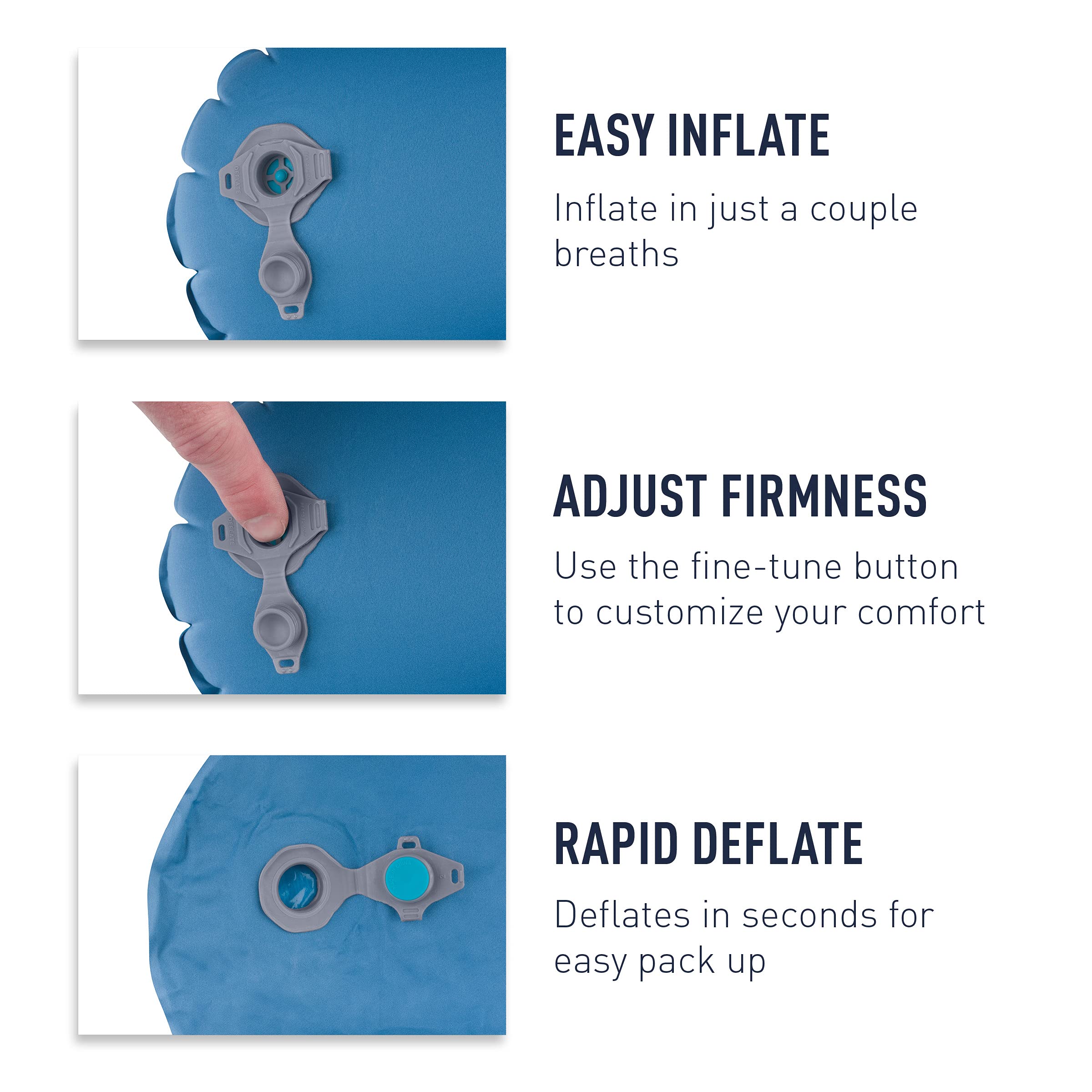 Sea to Summit Aeros Ultralight Traveller Inflatable Neck Pillow, Aqua - Image 3