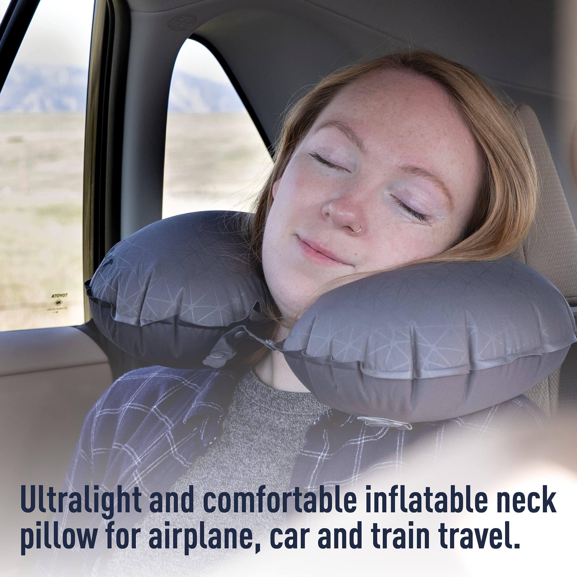 Sea to Summit Aeros Ultralight Traveller Inflatable Neck Pillow, Aqua - Image 5