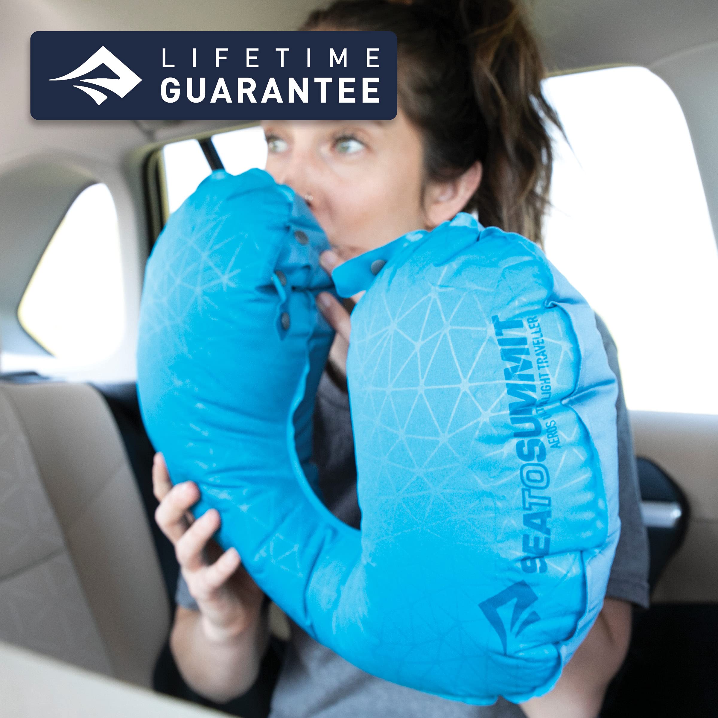 Sea to Summit Aeros Ultralight Traveller Inflatable Neck Pillow, Aqua - Image 7