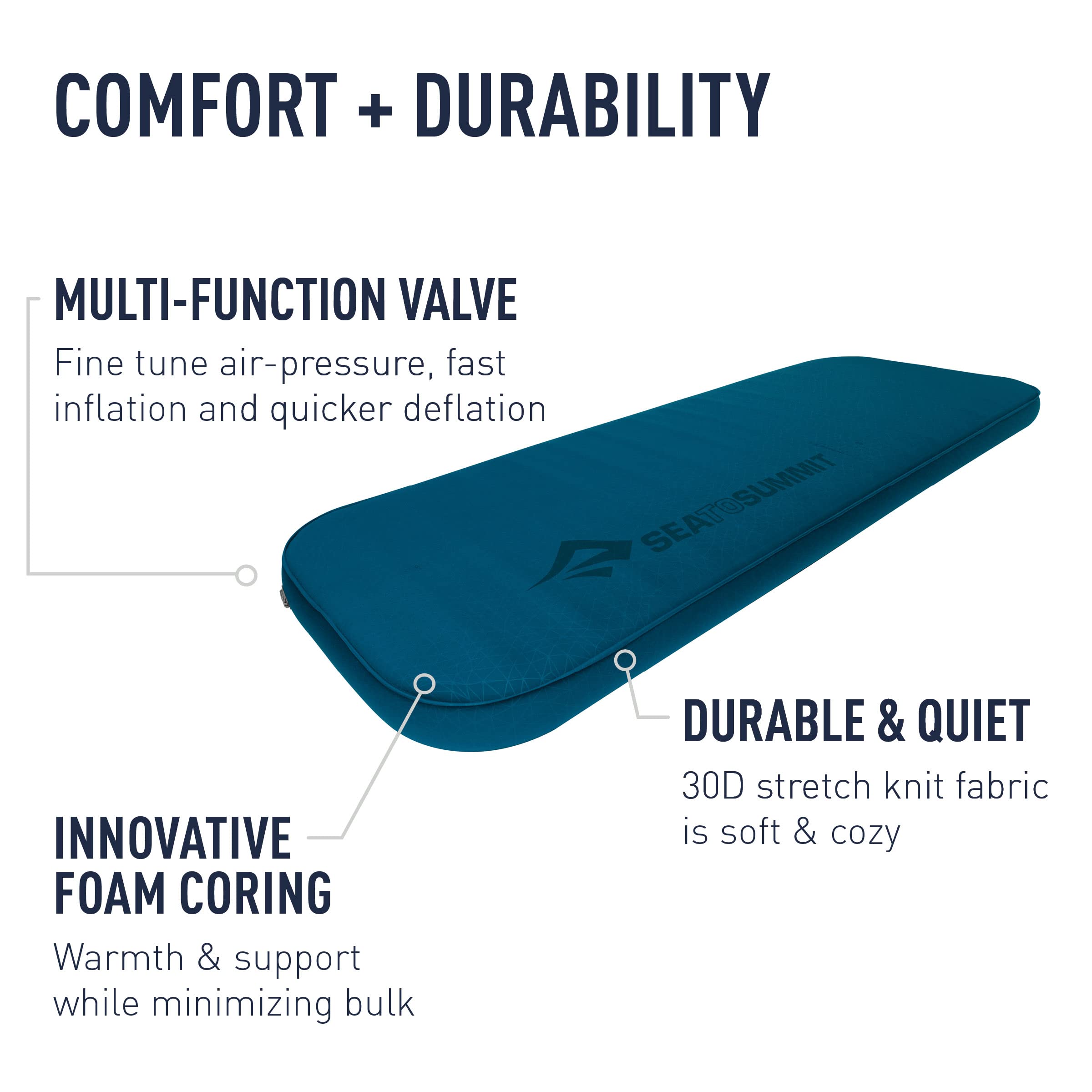 Sea to Summit Comfort Deluxe Self-Inflating Foam Camping Mattress, Regular (v1) - Image 6