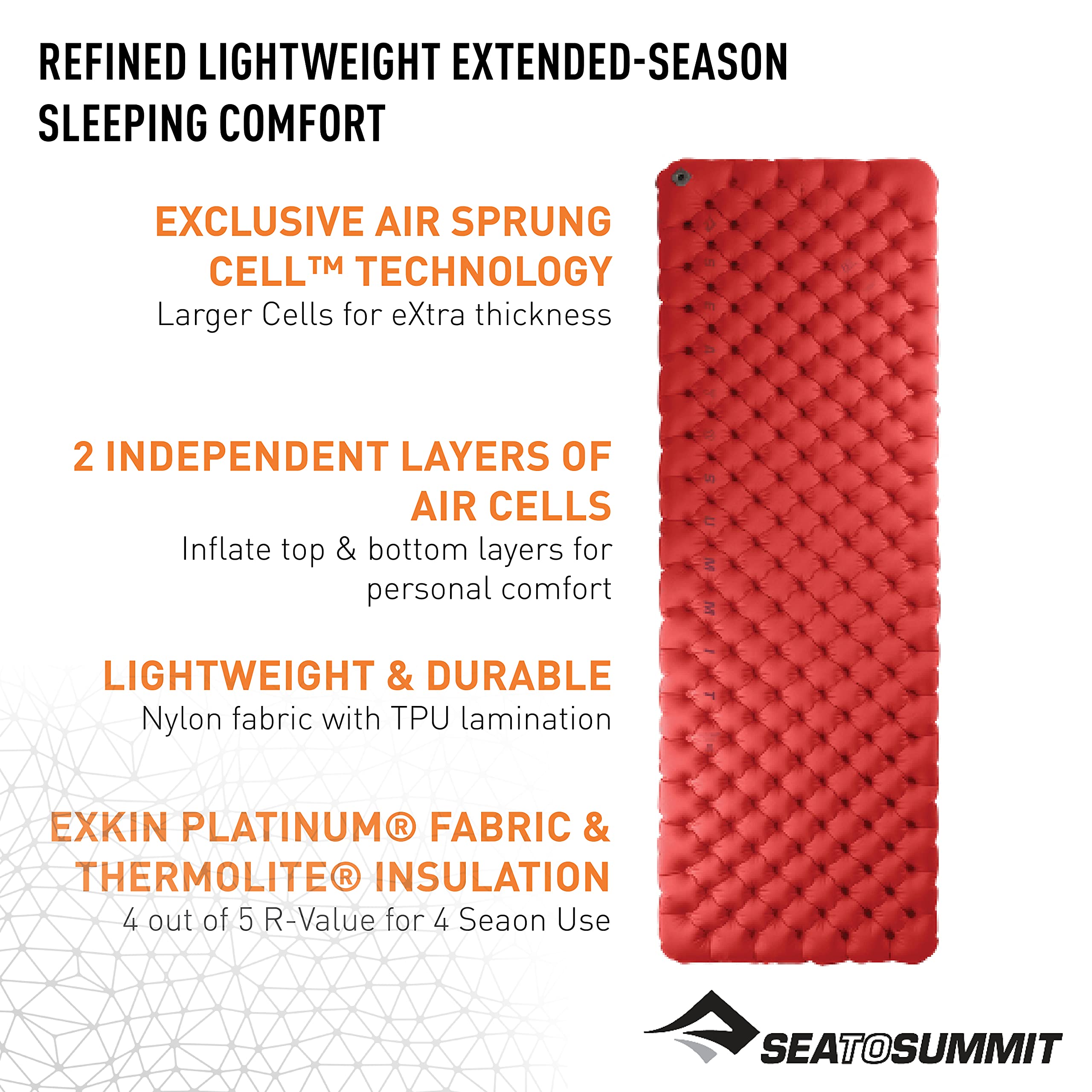 Sea to Summit Comfort Plus XT Extra-Thick Insulated Camping Air Mattress, Regular (72 x 25 x 3 inches) - Image 3