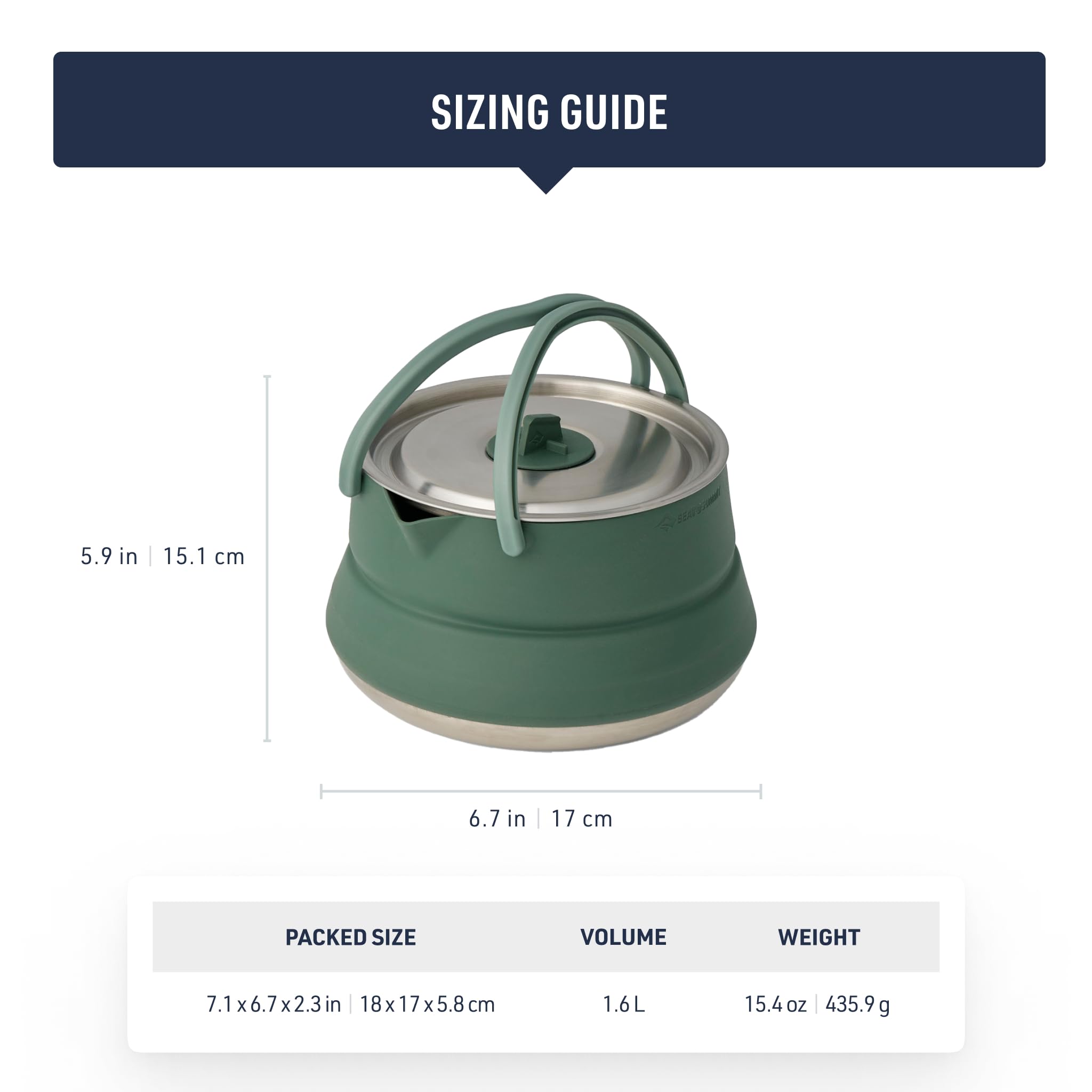 Sea to Summit Detour Stainless Steel 1.6 Liter Collapsible Camp Kettle - Image 6