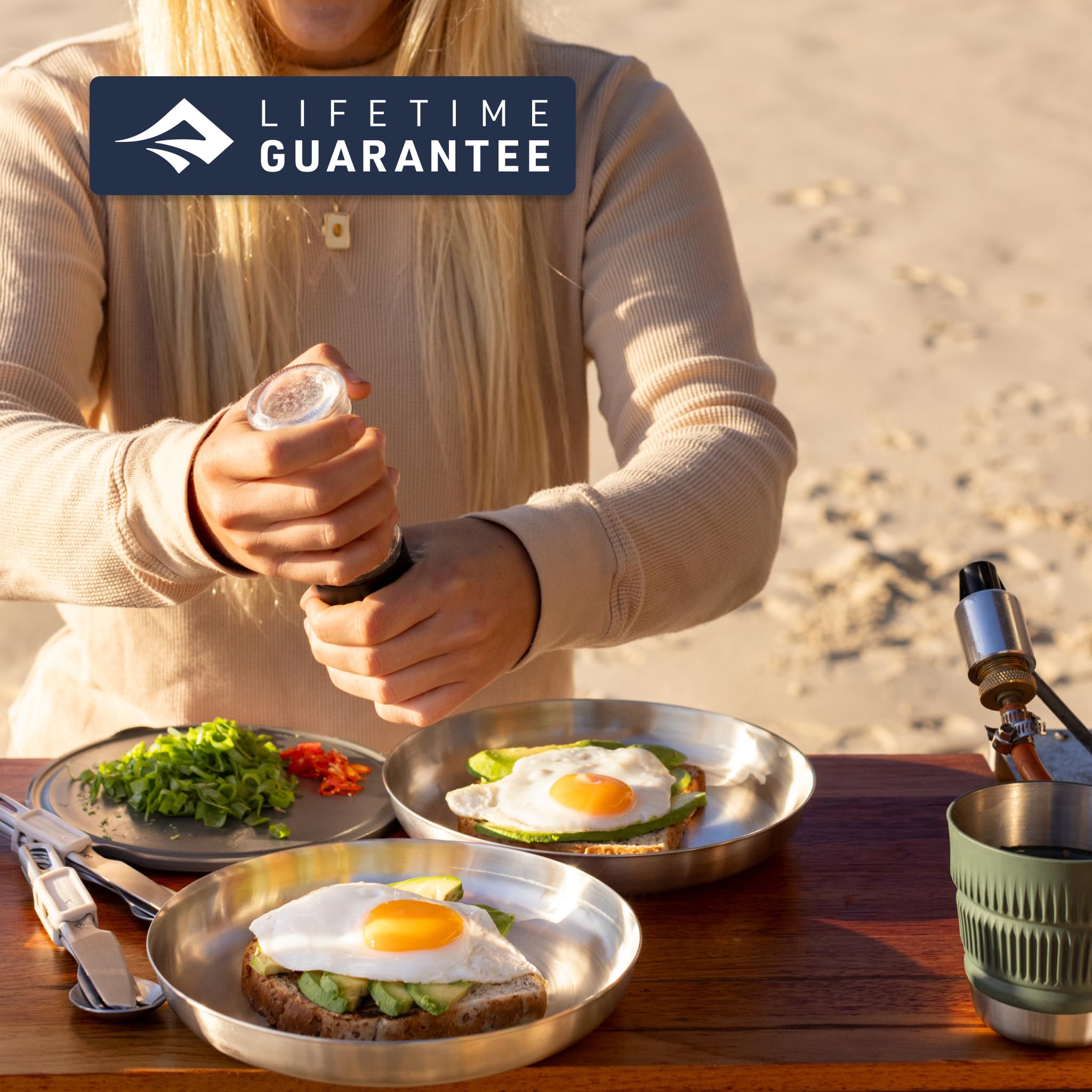 Sea to Summit Detour Stainless Steel Collapsible 2 Person Camp Dinnerware Set (2 Plates, 2 Bowls, 2 Mugs) - Image 7