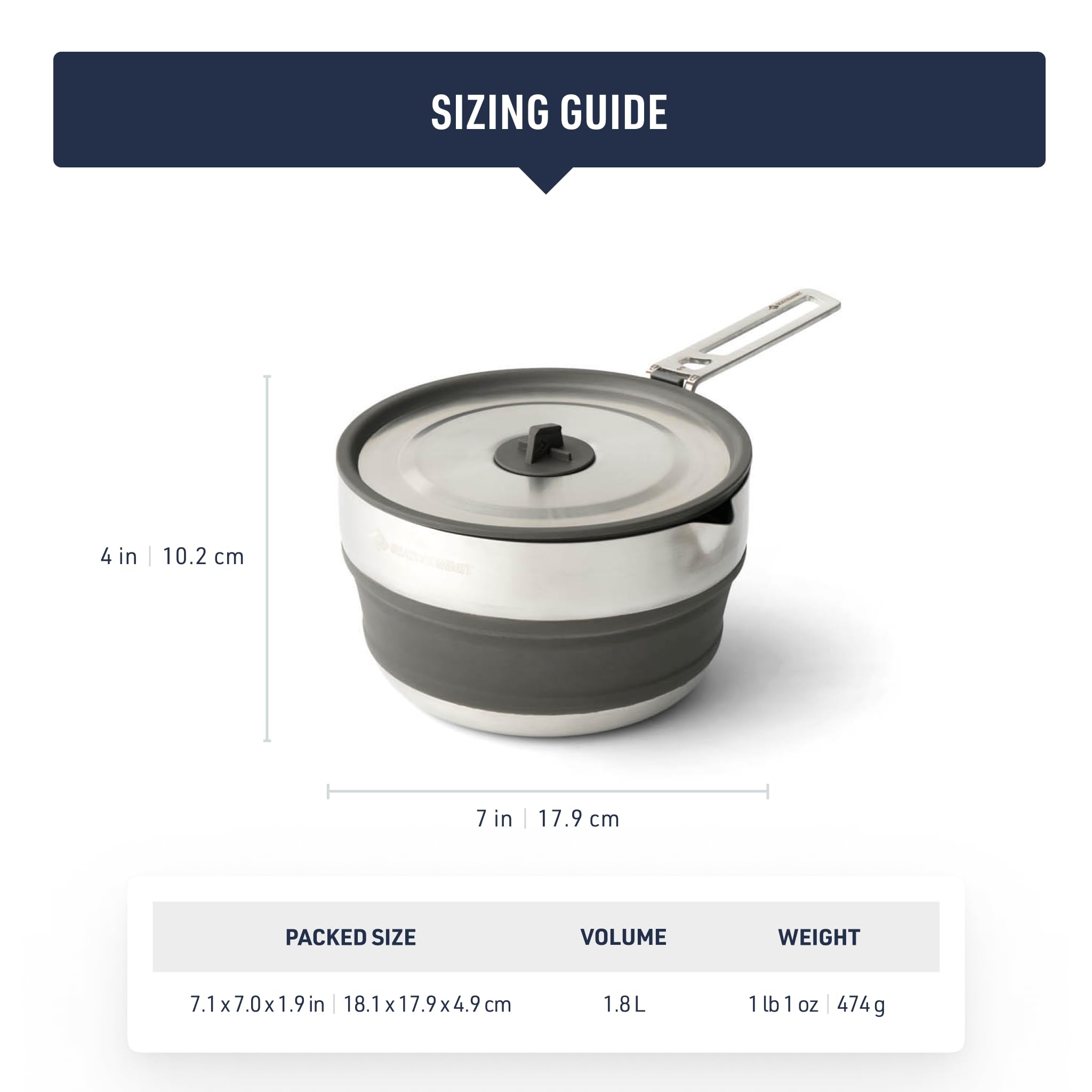 Sea to Summit Detour Stainless Steel Collapsible Pouring Pot, 1.8 Liters - Image 6