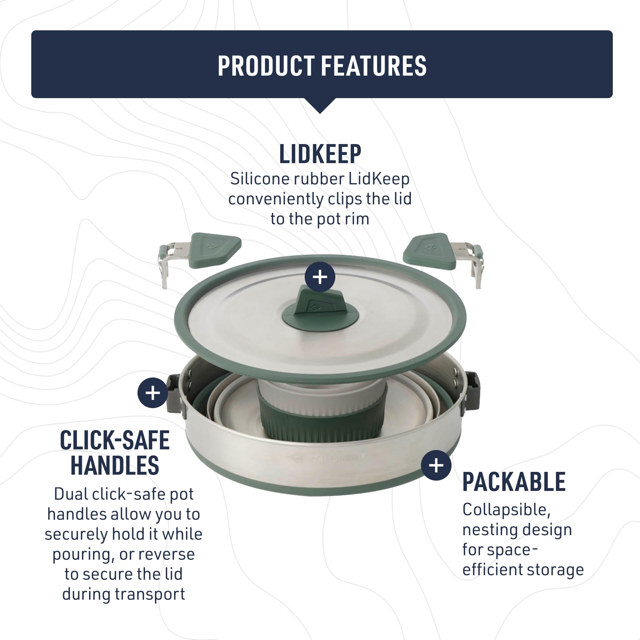 Sea to Summit Detour Stainless Steel One Pot Cook Set for Two (3 Liter Pot, 2 Large Bowls, 2 Mugs) - Image 3
