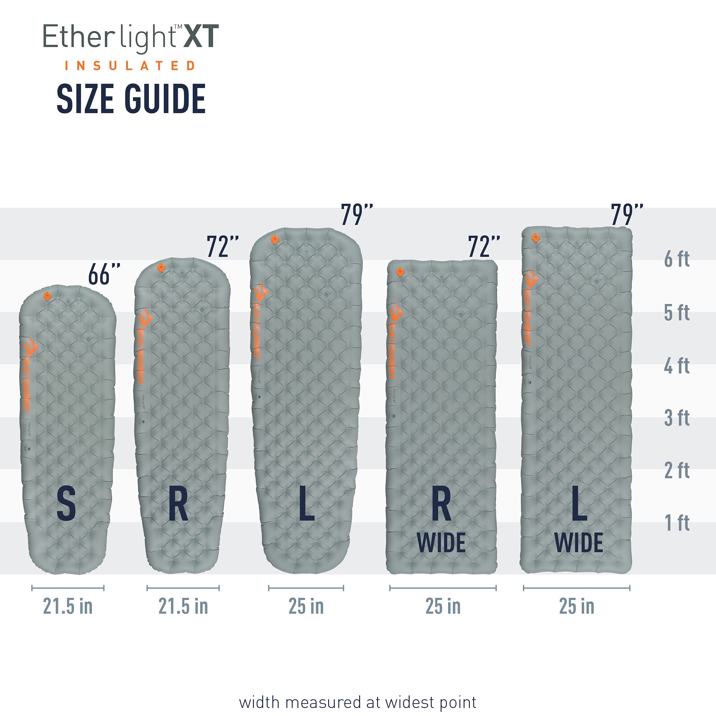 Sea to Summit Ether Light XT Extra-Thick Insulated Sleeping Pad, Tapered - Small (66 x 21.5 x 4 inches) - Image 7