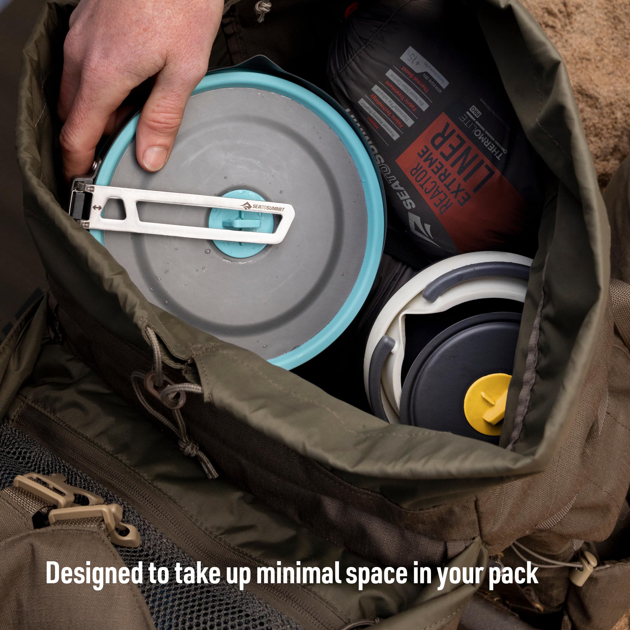 Sea to Summit Frontier Ultralight Collapsible 1-Liter Pot for Backpacking and Camping - Image 5
