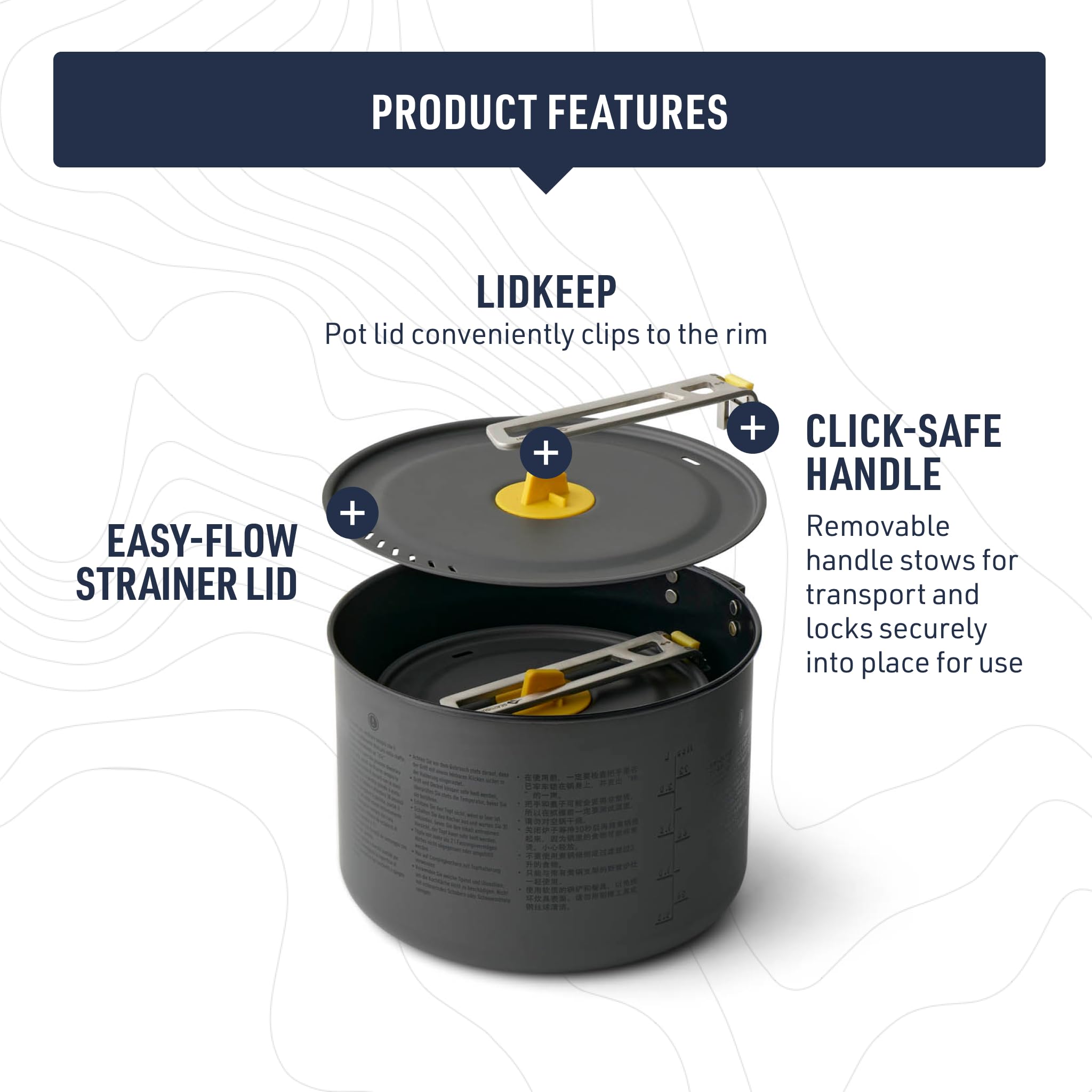 Sea to Summit Frontier Ultralight Two Pot Set for Camping, 1.3-Liter Pot and 3-Liter Pot - Image 3