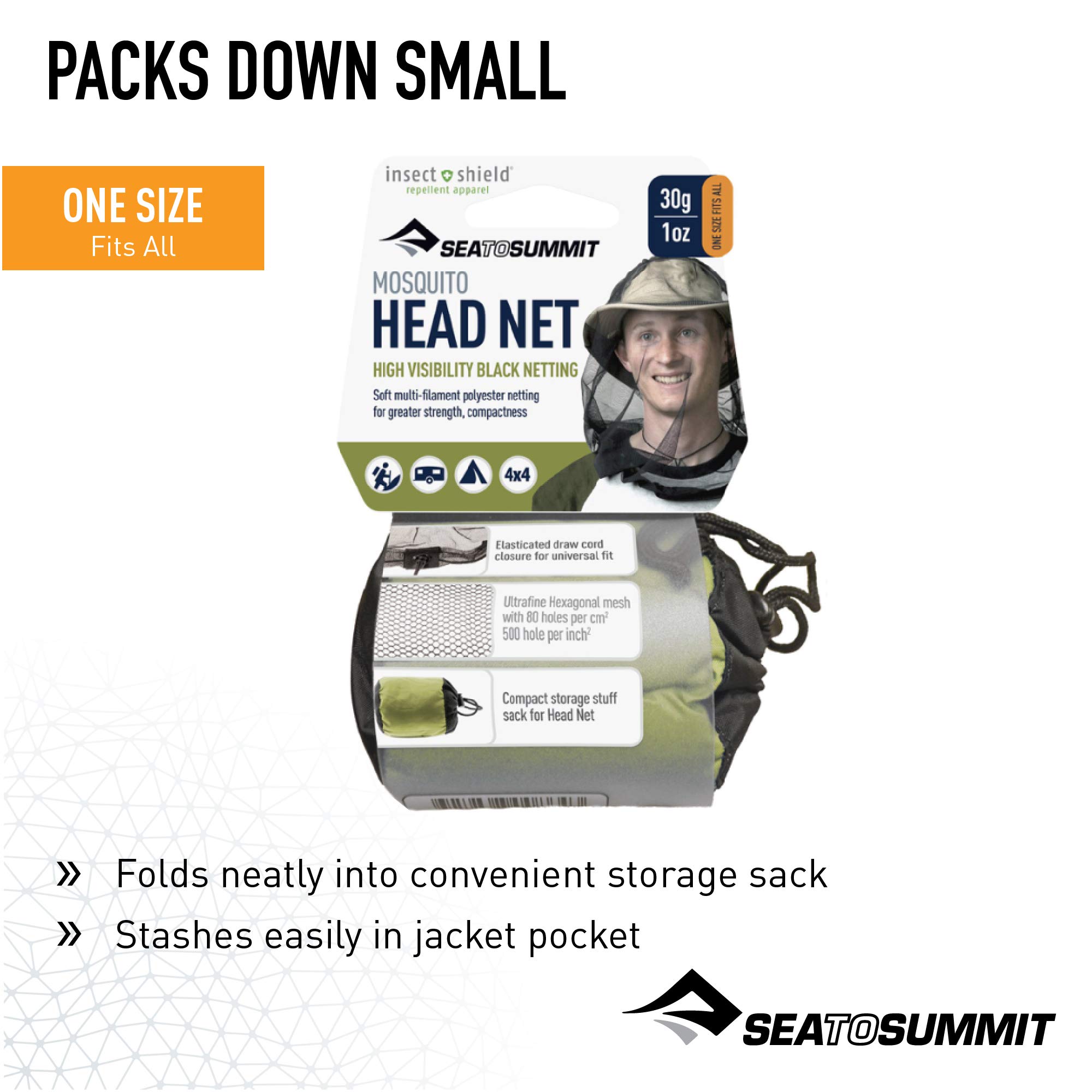 Sea to Summit Permethrin-Treated Mosquito Head Net Mesh Face Cover for Insects and Bugs - Image 4