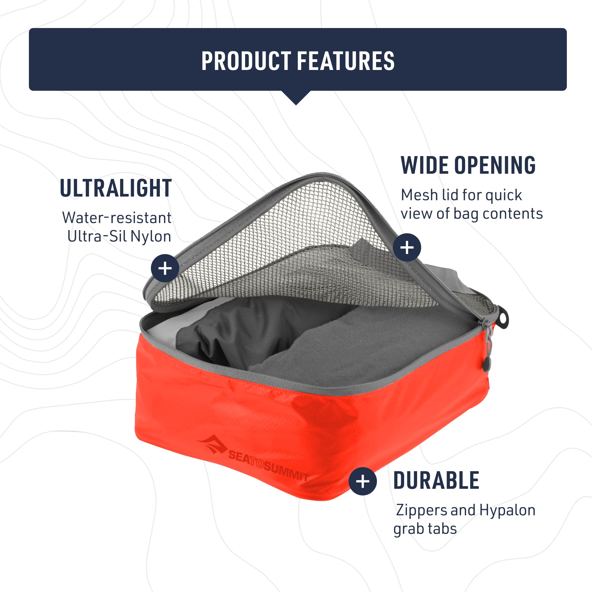 Sea to Summit Travelling Light Garment Mesh Bag Packing Organizer, Large, HighRise Grey - Image 4