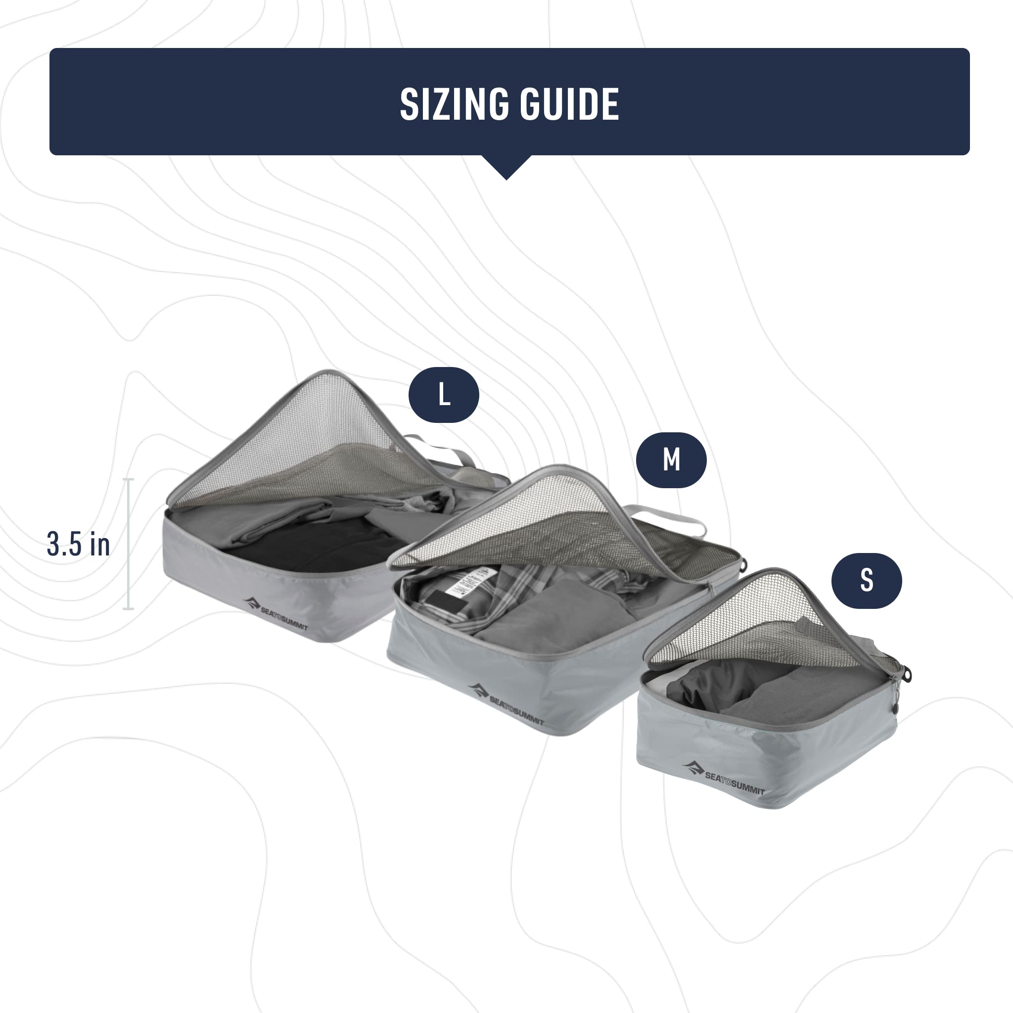 Sea to Summit Travelling Light Garment Mesh Bag Packing Organizer, Large, HighRise Grey - Image 7